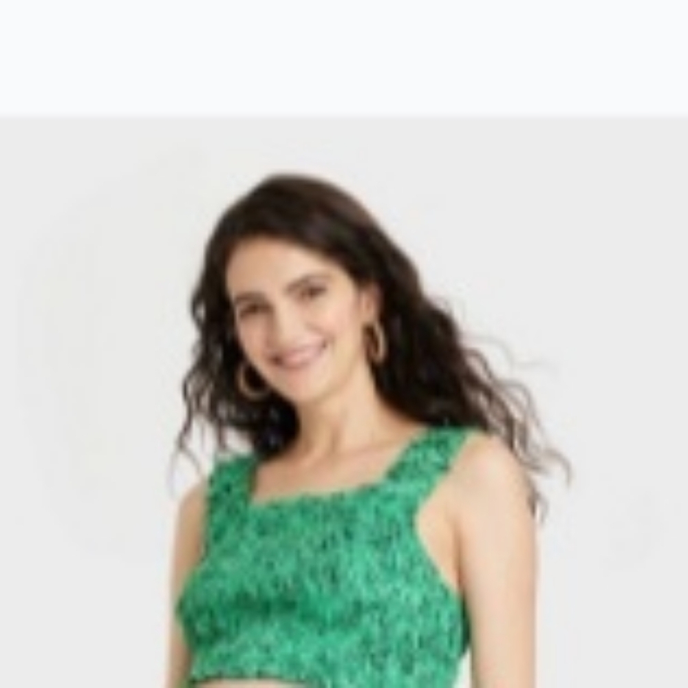 Green Cropped Top ,one piece only the top